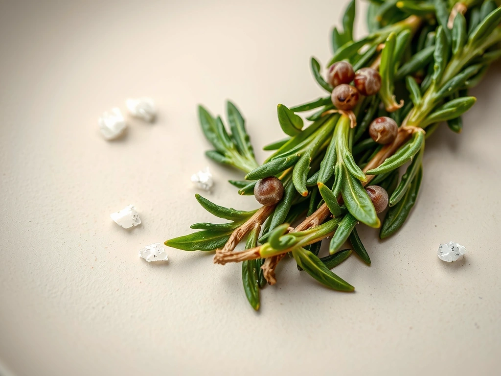 Detail čerstvých byliniek a morskej soli